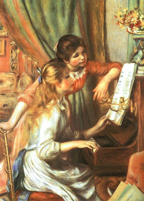 Pierre Renoir Two Girls at the Piano Norge oil painting art